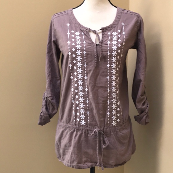 Prana Embroidered Drop Waist Tunic Top - Picture 2 of 7